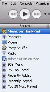 iTunes 6 menu