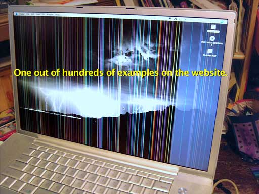 17 inch PowerBook with vertical lines