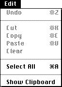 Edit menu