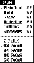 style menu