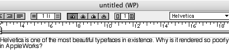 AppleWorks text rendering