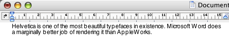 Helvetica rendered in Microsoft Word