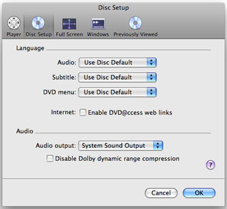 Disc Setup in DVD Player