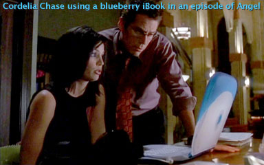 Cordelia Chase using a blueberry iBook in an episode of Angel.