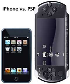 Size comparison: iPhone and PSP