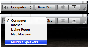 Selecting speakers in iTunes