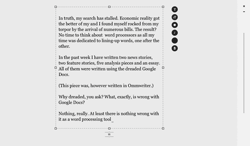 This article was written in Ommwriter.
