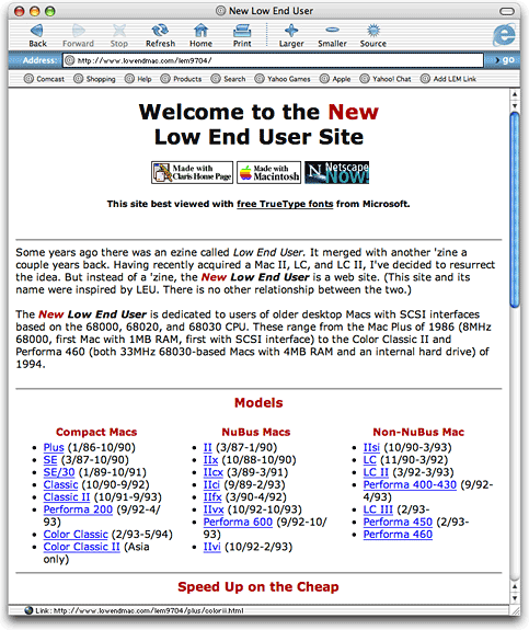 Low End Mac in April 1997