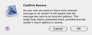 Bounce message