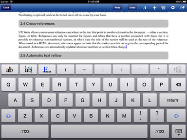 UX Write on iPad