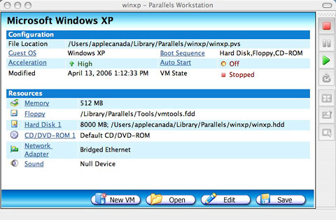 Virtual machine setup