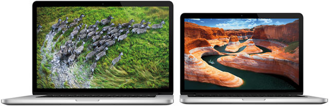 13" and 15" Retina MacBook Pros