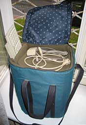 The author's Mac bag packed and ready to go