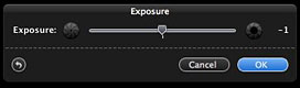 Pixelmator's exposure control
