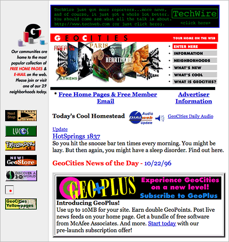 Geocities in 1996