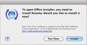 Office 2008 installer requires Rosetta
