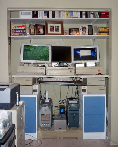 workstation in a closet