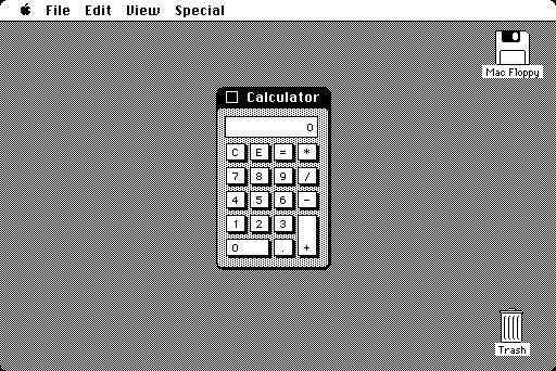 The Calculator as delivered with the first version of the Mac OS