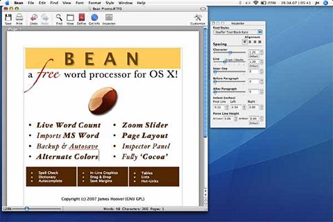 Bean word processor
