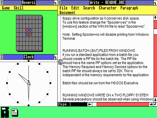 Windows 1.0 tiled interface