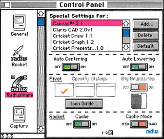 RadiusWare Control Panel