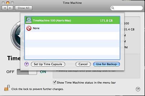 Remote shared drive now available for Time Machine backup