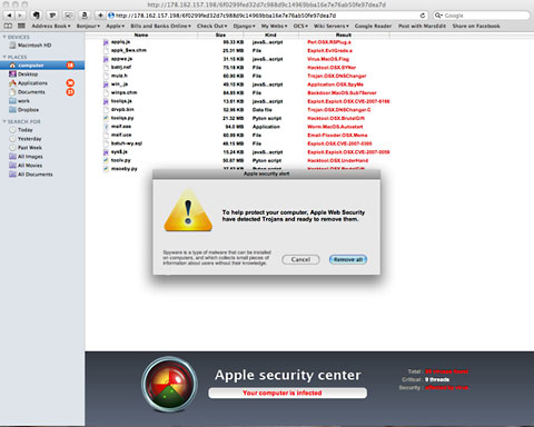MAC Defender fake alert