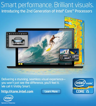 Black faux MacBook in Intel's new ad