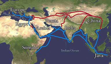 old Silk Road trade routes