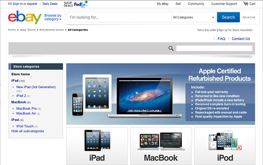 Apple Refurbished Store on eBay