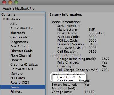 Battery information