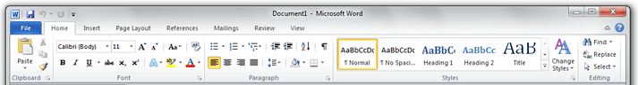 Ribbon from Microsoft Word 2010