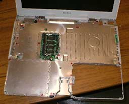 big metal shield inside the iBook