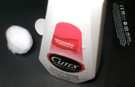 remove adhesive with nail polish remover