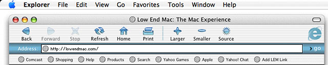 Internet Explorer 5.x for Mac OS X