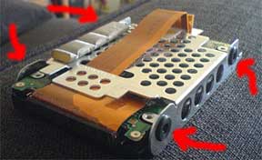 the hard drive in its caddy