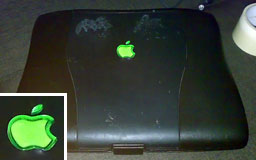 WallStreet PowerBook with green logo