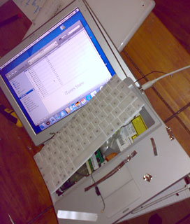 Disassembled but still running iBook G3