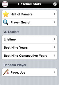 Baseball Stats 1.0 for the iPhone