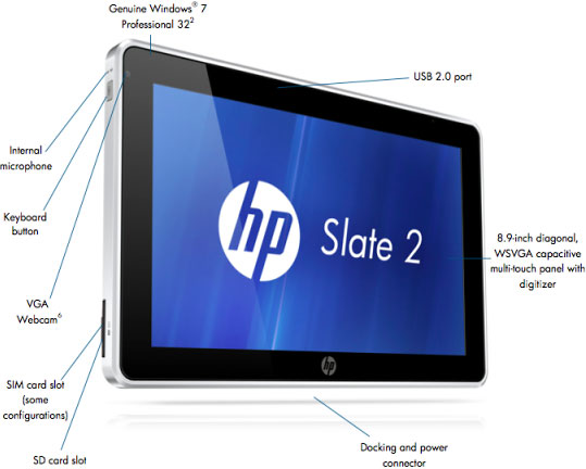HP Slate 2 features