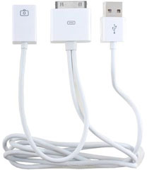 USB Fever Flash Drive Connection Cable for iPad with Extra USB for Charging