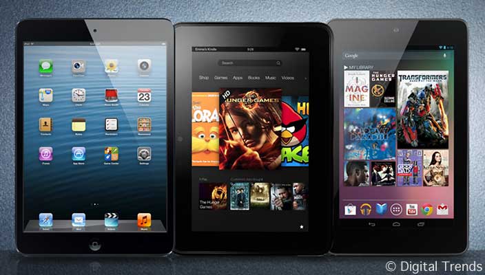 iPad mini, Kindle Fire HD, and Nexus 7