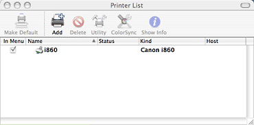 Printer List - click Add button
