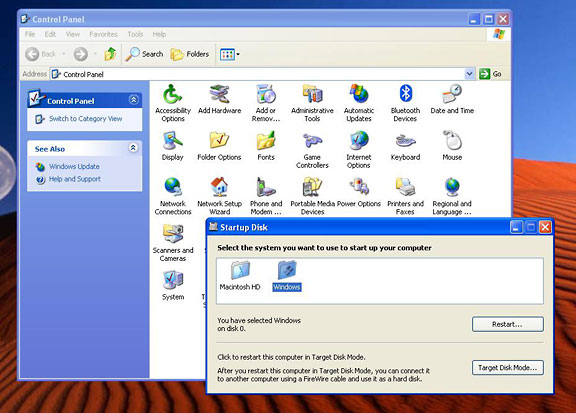 Windows Startup Disk controlpanel