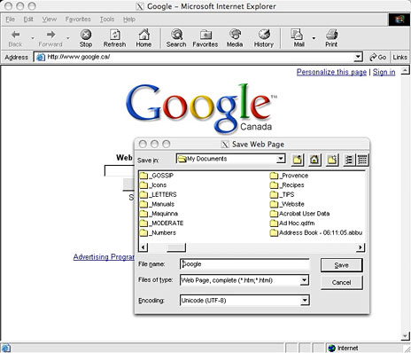 Windows Internet Explorer 6 on the Mac