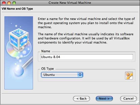 Create a new virtual machine in VirtualBox