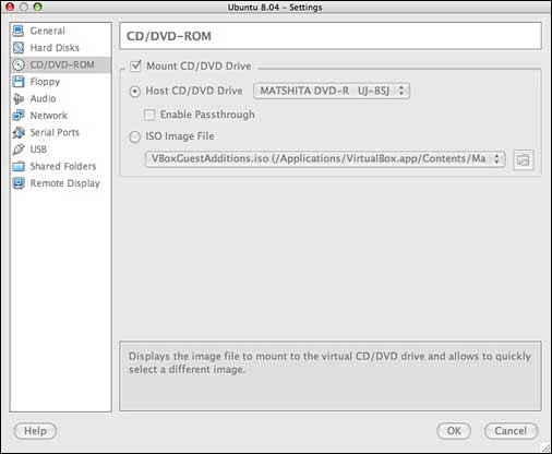 VirtualBox settings for Ubuntu 8.04