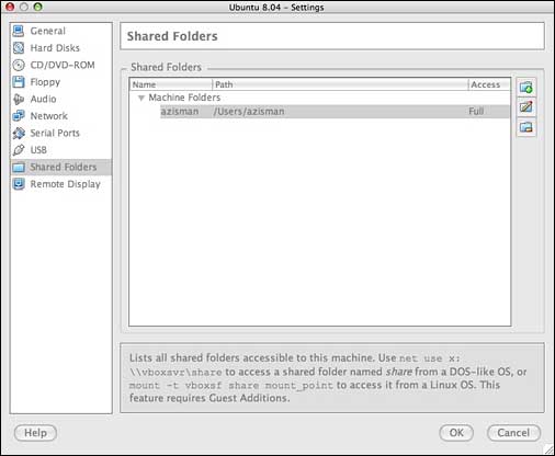 Working with a Shared Folder in VirtualBox