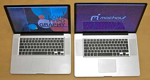 15-inch and 17-inch MacBook Pros side-by-side