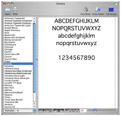 font browser